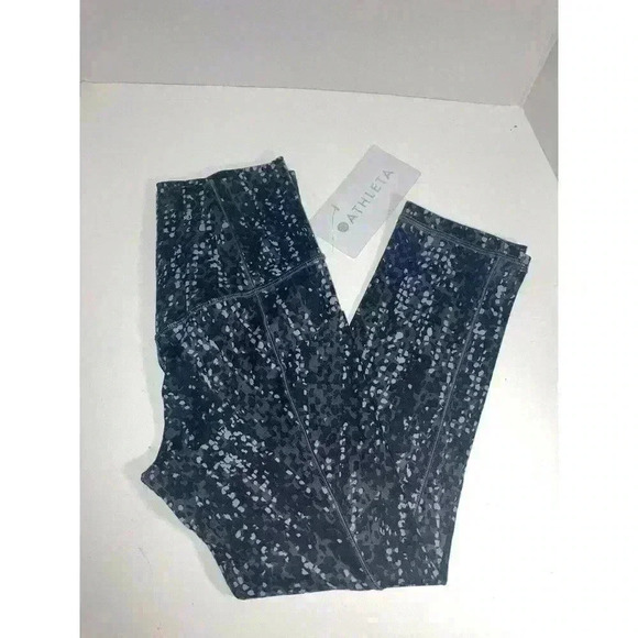 Athleta Salutation Stash Pocket II Capri Serpent BLACK SIZE XXS - Picture 2 of 6